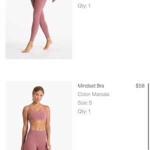 Vuori Mindset leggings and sports bra